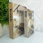 Conjunto Decorativo Livros De Papelão Marrom Estampa Moderna