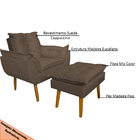 Conjunto Decorativo Poltrona Com Puff Opala Suede Cappuccino