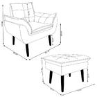 Conjunto Decorativo Poltrona Com Puff Opala Suede Marrom - Mo