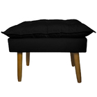 Conjunto Decorativo Poltrona Com Puff Opala Suede Preto - Mon