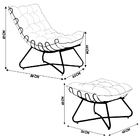 Conjunto Decorativo Poltrona E Puff Caim Base De Ferro Dourad