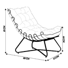 Conjunto Decorativo Poltrona E Puff Caim Base De Ferro Preto
