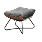 Conjunto Decorativo Poltrona E Puff Caim Base De Madeira Pret