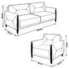 Conjunto Decorativo Poltrona E Sofá 220cm Maragogi Pu Preto G