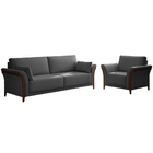 Conjunto Decorativo Poltrona E Sofá 222cm Market Linho Chumbo