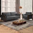 Conjunto Decorativo Poltrona E Sofá 222cm Market Linho Chumbo