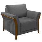 Conjunto Decorativo Poltrona E Sofá 222cm Market Linho Chumbo