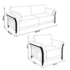 Conjunto Decorativo Poltrona E Sofá 222cm Market Linho Cinza