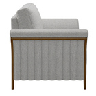 Conjunto Decorativo Poltrona E Sofá 222cm Market Linho Cinza