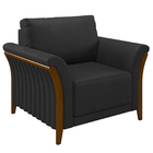 Conjunto Decorativo Poltrona E Sofá 222cm Market Pu Preto G45