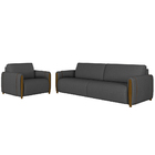 Conjunto Decorativo Poltrona E Sofá 223cm Maceió Linho Chumbo