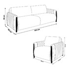 Conjunto Decorativo Poltrona E Sofá 223cm Maceió Linho Chumbo