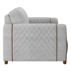 Conjunto Decorativo Poltrona E Sofá 223cm Maceió Veludo Cinza