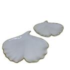 Conjunto Decorativo Pratinho Folha Porta Joia De Cerâmica