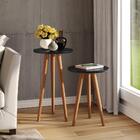 Conjunto Decorativo Sala Kit 3 Mesinhas Lateral Apoio Centro