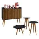 Conjunto Decorativo Sala Kit 3 Mesinhas Lateral Apoio Centro
