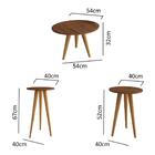 Conjunto Decorativo Sala Kit 3 Mesinhas Lateral Apoio Centro