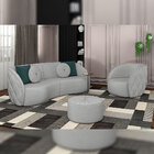 Conjunto Decorativo Sofá 240cm E Poltrona Clarke Com Puff Rou