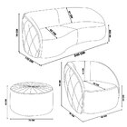 Conjunto Decorativo Sofá 240cm E Poltrona Clarke Com Puff Rou