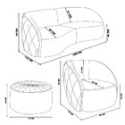 Conjunto Decorativo Sofá 288cm E Poltrona Clarke Com Puff Rou