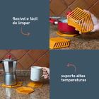 Conjunto Descansos Para Copo E Panela Mostarda Oikos - 9 Pçs