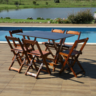 Conjunto Dobrável 120x70 Com 6 Cadeiras Imbuia - Móveis Britz