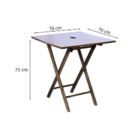 Conjunto Dobrável De Madeira Linha Classic Composto Mesa Tamp