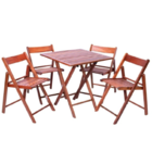 Conjunto Dobrável De Madeira Linha Gourmet Mesa Tampo Ripado