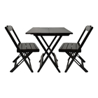 Conjunto Dobravel De Mesa 70x70 Com 2 Cadeiras Em Madeira Pre