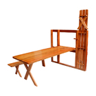 Conjunto Dobrável De Parede Para Churrasco 2,5m 2 Bancos Made