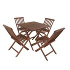 Conjunto Dobrável Mesa E 4 Cadeiras Cas Abao Madeira