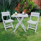 Conjunto Dobrável Mesa Retangular Cadeira Plástica Baru Rimax