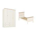 Conjunto Dormitório Cama Solteiro 1 Guarda-roupa 4 Portas Ana