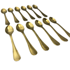 Conjunto Dourado De Colheres De Café 12 Peças