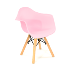 Conjunto Eames Infantil Preto E 4 Cadeiras Braço Rosa
