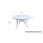 Conjunto Em Alumínio Mesa Redonda Ripada 120cm Porto Rico E 2