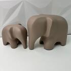 Conjunto Enfeite Elefante Mãe E Filho De Cerâmica Decorativo