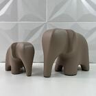 Conjunto Enfeite Elefante Mãe E Filho De Cerâmica Decorativo