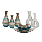 Conjunto Enfeite Sala Ceramica Centro Mesa Decorativo Cores -