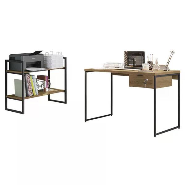 Conjunto Escritorio 03 Peças Industrial Crome 08 Kappesberg