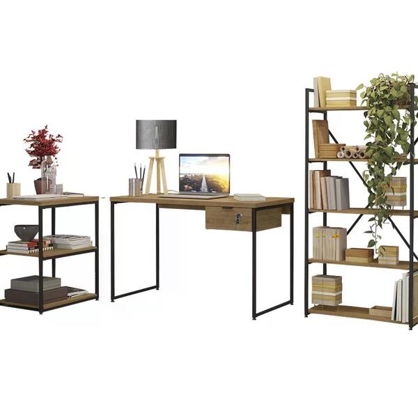 Conjunto Escritorio 04 Pecas Industrial Crome 16 Kappesberg