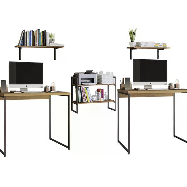 Conjunto Escritorio 05 Peças Industrial Crome 06 Kappesberg