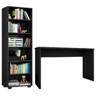 Conjunto Escritório 2 Peças Mesa Gávea E Estante Office Preto
