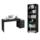 Conjunto Escritório 2 Peças Mesa Petrópolis E Estante Office