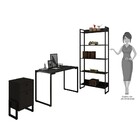 Conjunto Escritório 3 Peças Mesa 120cm Estante 5 Prateleiras