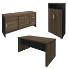 Conjunto Escritório 3 Peças Mesa 158cm Corp A06 Charuto/preto