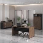 Conjunto Escritório 3 Peças Mesa 158cm Corp A06 Charuto/preto