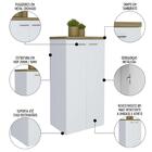 Conjunto Escritório 3 Peças Mesa Em L Golden A06 Olmo/branco