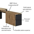 Conjunto Escritorio 3 Pecas Office 25910 Artesano