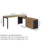 Conjunto Escritorio 3 Pecas Office 25910 Artesano